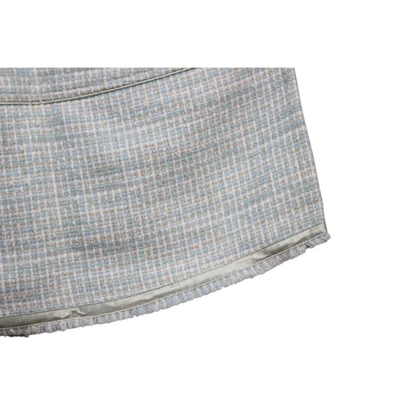 NWT Vintage Y2K Abercrombie Fitch Mini Skirt 00 Tweed Preppy Coquette Wool Silk - Picture 10 of 14